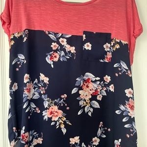 Soft sleeved floral shirt